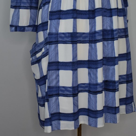 Maeve Anthropologie Chiffon Blue White Painterly P - Picture 6 of 13